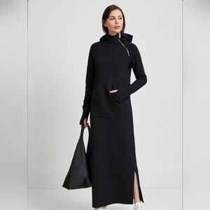 Marcella Tompkins Black Sweatshirt Dress